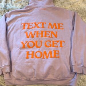 Lonely ghost large “text me when you get home” hoodie unisex